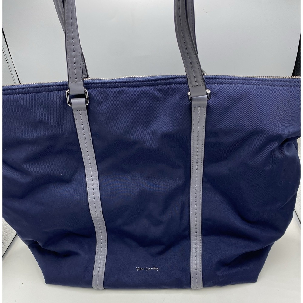 Vera Bradley Women's Midtown Small Tote Bag Navy Blue Grey *read*